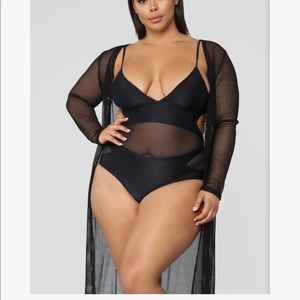 Fashion Nova - Deep Sea Coverup Plus Size Black
